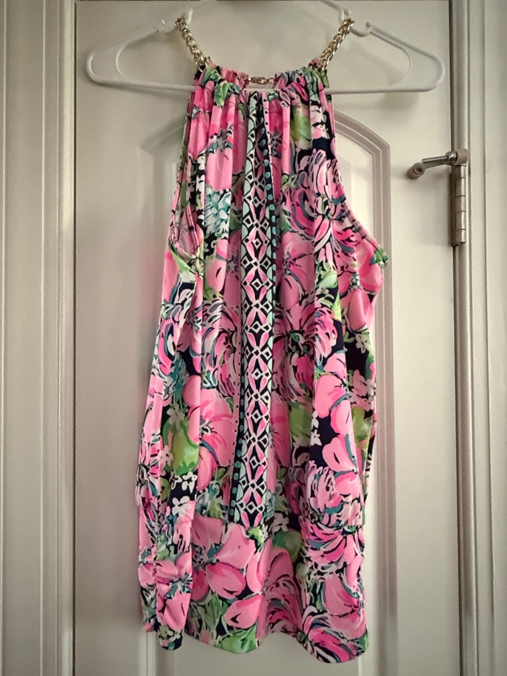 Lilly Pulitzer Bowen Top in High Tide Navy Tall Order Engineered Size Small
